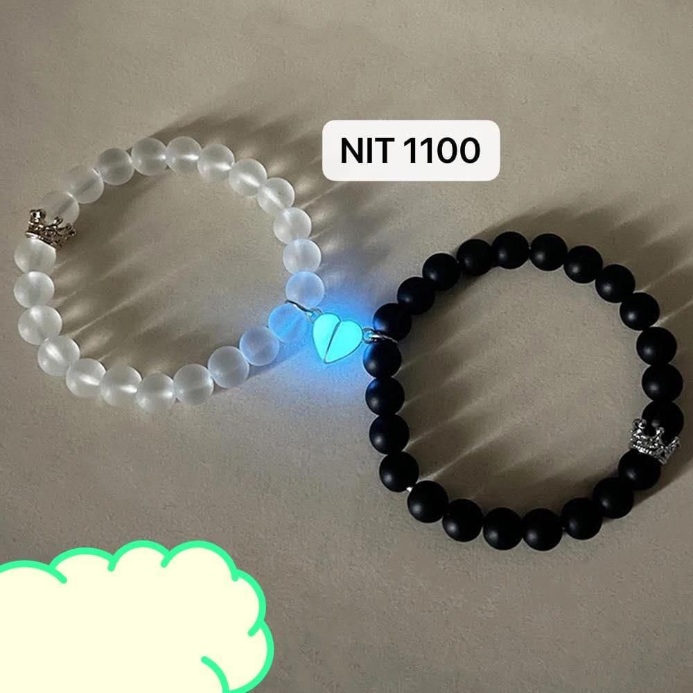 Black & White Magnetic Couple Bracelet Set
