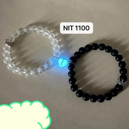 Black & White Magnetic Couple Bracelet Set